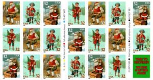 Mint Stamp USA 1995 SC3011a Christmas 4 designs Santa Booklet Pane of 20