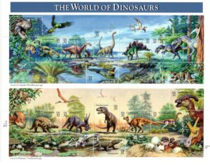Mint Miniature Sheet USA 1997 SC3136 Dinosaurs 15*32 ¢ - United States cent Multicolor