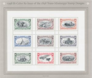 Mint Souvenir Sheet USA 1998 SC3209 Trans-Mississippi 3.8 $ - United States dollar Multicolor