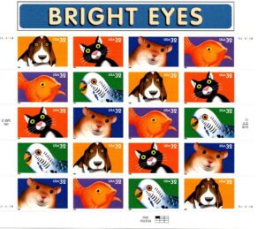 Mint Sheet USA 1998 SC3230-34 Bright Eyes:Dog 32 ¢ - United States cent Multicolor Full Sheet