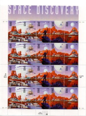 Mint Sheet USA 1998 SC3238-42 Space Discovery:Space City 32 ¢ - United States cent Multicolor
