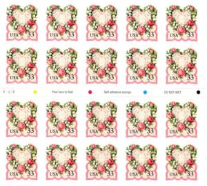 Mint Booklet Pane USA 1999 SC3274a Victorian Love 20*33 ¢ - United States cent Booklet Pane of 20
