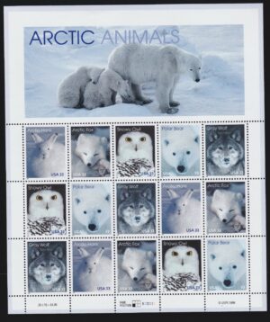 Mint Full Pane USA 1999 SC3288-92 Arctic Animals 15*33 ¢ - United States cent Multicolor Full Sheet