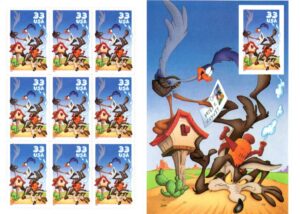 Mint Booklet Pane USA 2000 SC3391 Road Runner and Wile E. Coyote 10*33 ¢ - United States cent Multicolor