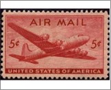 Mint Stamp USA 1946 SCC32 DC-4 Skymaster Carmine 5 Cent 1946