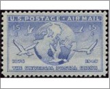 Mint Stamp USA 1949 SCC43 Globe and Doves Carrying Messages Ultramarine 15 Cent 1949
