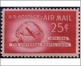 Mint Stamp USA 1949 SCC44 Boeing Stratocruiser and Globe Pink carmine 25 Cent 1949