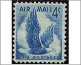 Mint Stamp USA 1954 SCC48 Bald Eagle (Haliaeetus leucocephalus) Bright blue 4 Cent 1954