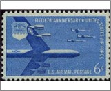 Mint Stamp USA 1957 SCC49 B-52 Superfortress & F-104 Starfighters Blue 6 Cent 1957
