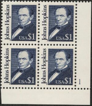 Mint Stamp USA 1989 SC2194 Johns Hopkins Black blue 1 Dollar 1989**STOCK IMAGE**