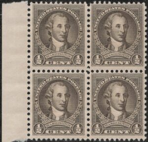 Mint Stamp USA 1932 SC704 George Washington Olive brown 0.5 Cent 1932**STOCK IMAGE**