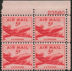 Mint Stamp USA 1947 SCC33 DC-4 Skymaster Carmine 5 Cent 1947**STOCK IMAGE**