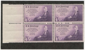 Mint Never Hinged Block USA 1934 SC737 Adaptation of Whistler's Portrait of his Mother Bright violet 3 Cent 1934