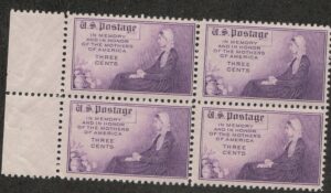 Mint Never Hinged Block USA 1934 SC737 Adaptation of Whistler's Portrait of his Mother Bright violet 3 Cent 1934