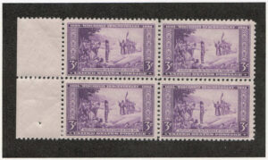 Mint Never Hinged Block USA 1934 SC739 Nicolet's Landing Deep violet 3 Cent 1934