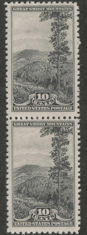 Mint Never Hinged Pair USA 1934 SC749 Great Smoky Mountains National Park (1934) Grey black 10 Cent 1934