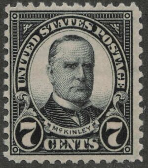 Mint Never Hinged Stamp USA 1923 SC559 William Mc Kinley Black 7 Cent 1923