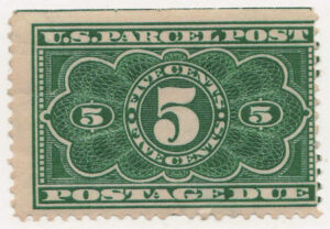 Mint Hinged Stamp USA 1913 SCJQ3 USA 1913 5 Cent Parcel Post Postage Due