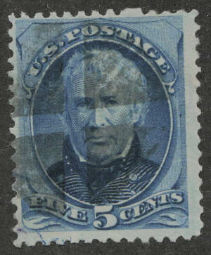 Used Stamp USA 1875 SC179 Zachary Taylor Blue 5 Cent 1875