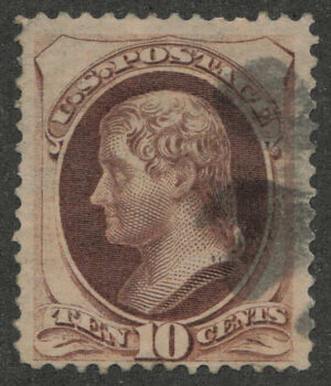 Used Stamp USA 1873 SC161 Thomas Jefferson Brown 10 Cent 1873