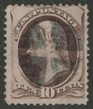 Used Stamp USA 1870 SC150 Thomas Jefferson Brown 10 Cent 1870