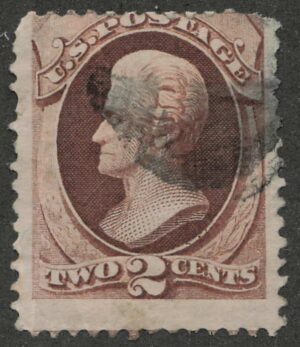 Used Stamp USA  SC135A Andrew Jackson Red Brown 2 Cent 1870