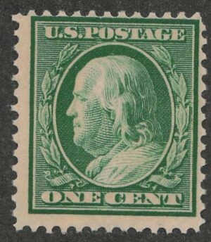 Mint Never Hinged Stamp USA 1908 SC331 Benjamin Franklin Green 1 Cent 1908