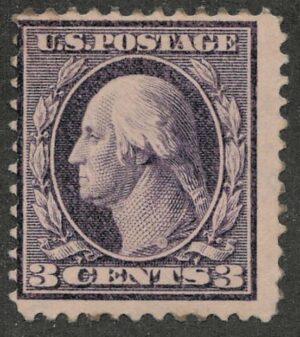 Mint Lightly Hinged Stamp USA 1908 SC333 George Washington Deep violet 3 Cent 1908 Type 1