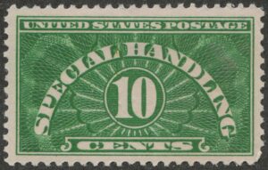 Mint Hinged Stamp USA 1925 SCQE1 Special Handling 10 Cents Green