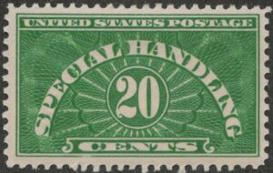 Mint Hinged Stamp USA 1928 SCQE3 Special Handling 10 Cents Green