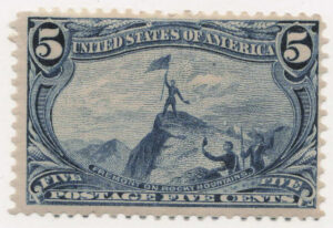 Mint Hinged Stamp USA 1898 SC288 Major General John C. Frémont (1813-1890), former US senator Dull blue 5 Cent 1898
