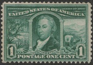 Mint Never Hinged USA 1904 SC323 Robert R. Livingston (1746-1813), American Politician Green 1 Cent 1904