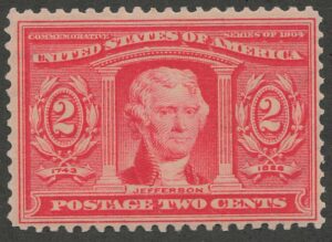 Mint Never Hinged USA 1904 SC324 Thomas Jefferson Carmine 2 Cent 1904