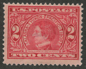 Mint Hinged Stamp USA 1909 SC370 William H. Seward (1801-1872), former US Secretary of State Carmine 2 Cent 1909