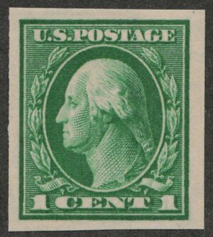 Mint Hinged Stamp USA 1912 SC408 George Washington Green 1 Cent 1912