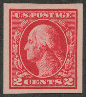 Mint Hinged Stamp USA 1912 SC409 George Washington Carmine 2 Cent 1912