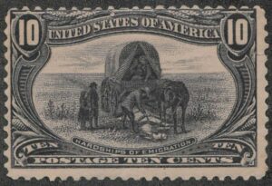 Mint Never Hinged Stamp USA 1898 SC290 Hardships of Emigration Grey violet 10 Cent 1898