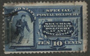 Used Stamp USA 1888 SCE2 Messenger Blue 10 Cent 1888
