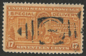 Used Stamp USA 1944 SCE18 Motorcycle Yellow orange 17 Cent 1944