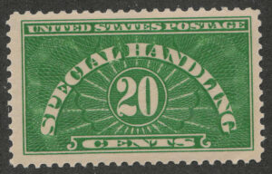 Mint Hinged Stamp USA 1940 SCQE3 Special Handling 20 Cents Green 1940
