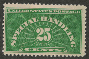 Mint Hinged Stamp USA 1925 SCQE4 Special Handling 25 Cents Deep Green