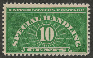 Mint Hinged Stamp USA 1940 SCQE1 Special Handling 10 Cents Green 1940