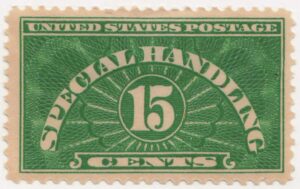 Mint Hinged Stamp USA 1940 SCQE2 Special Handling 15 Cents Green 1940
