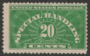 Mint Lightly Hinged Stamp USA 1940 SCQE3 Special Handling 20 Cents Green 1940