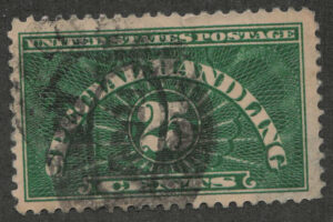 Used Stamp USA 1925 SCQE4 Special Handling 25 Cents Deep Green
