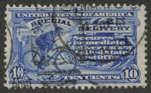 Used Stamp USA 1902 SCE6 Messenger On Bike Ultramarine 10 Cent 1902