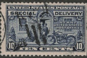 Used Stamp USA 1922 SCE12a Motorcycle Dark ultramarine 10 Cent 1922