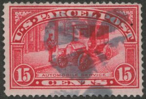 Used Stamp USA 1913 SCQ7 Automobile Service Carmine rose 15 Cent 1913