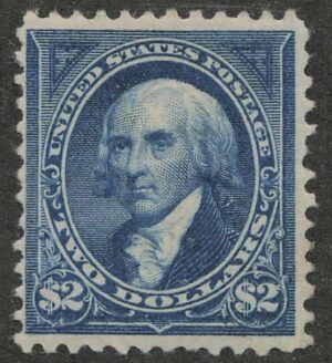Mint Hinged Stamp USA 1894 SC262 James Madison Bright blue 2 Dollar 1894