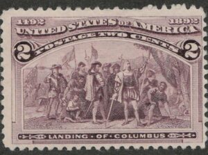 Mint Never Hinged Stamp USA 1893 SC231 Landing of Columbus Brown violet 2 Cent 1893